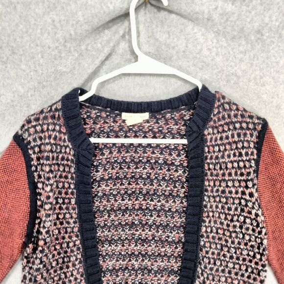 Club Monaco Cardigan Sweater Wmns Sz XS Leather Wool Angora Cashmere Open Front - Picture 2 of 12